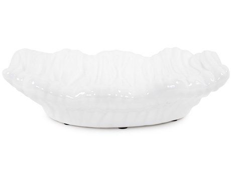 Howard Elliott Ebb Low Glossy White Serving Tray