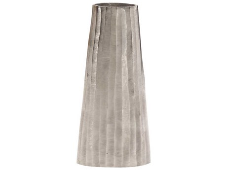 Howard Elliott Metallic Silver 8" Chiseled Vase