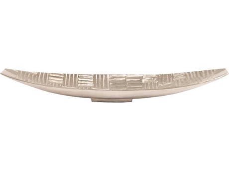 Howard Elliott Textured Elongated Silver Decorative Bowl