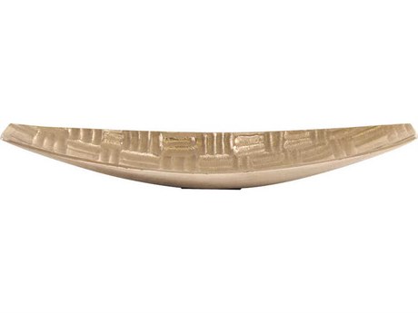 Howard Elliott Textured Elongated Metallic Gold Decorative Bowl
