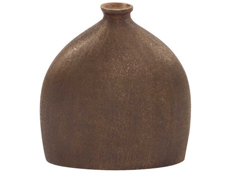 Howard Elliott Dark Copper 12" High Flask Vase