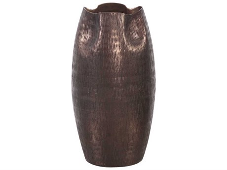 Howard Elliott Textured Copper Pinched Top Globe Vase