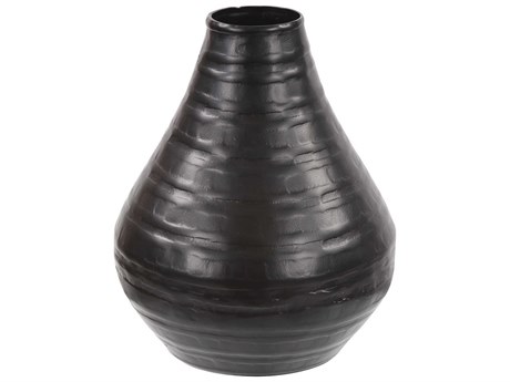 Howard Elliott Chiseled Black Bell Vase
