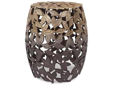 Howard Elliott Olive Round Metal Bronze End Table