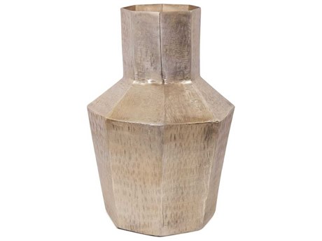 Howard Elliott Etched Crossways Champagne Faceted Vase