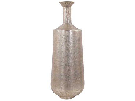 Howard Elliott Etched Crossways Champagne Flared Neck Vase