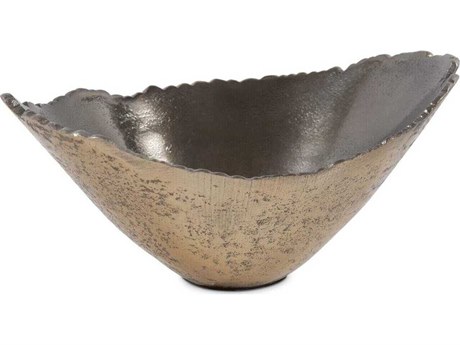 Howard Elliott Baniff Bronze Jagged Edged Deep Decorative Bowl