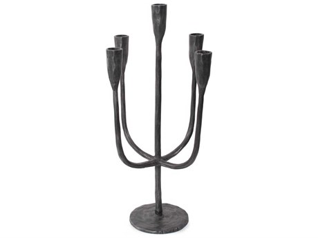Howard Elliott Asher Ebony Sculpted 5-Arm Candle Holder