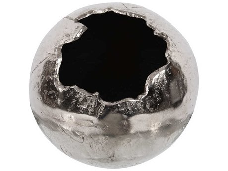 Howard Elliott Nickel Silver Cracked Ball Vase