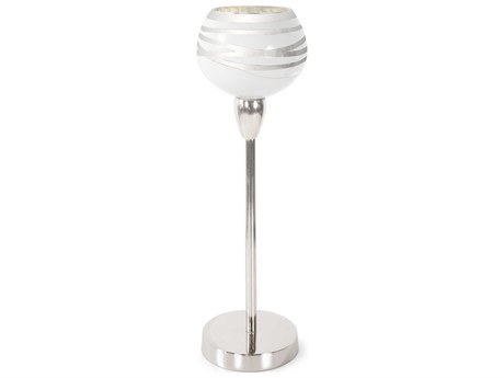 Howard Elliott Artic Silver Glossy White Lustig Illuminarie Candle Holder