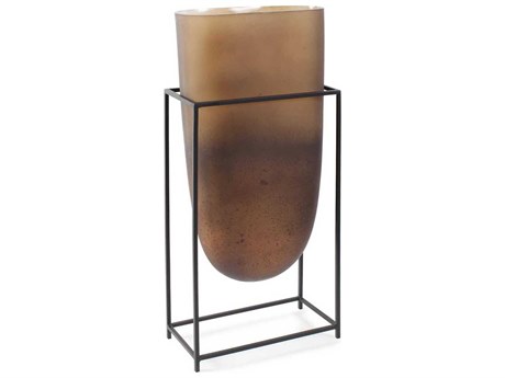 Howard Elliott Euler Brown Black Vase
