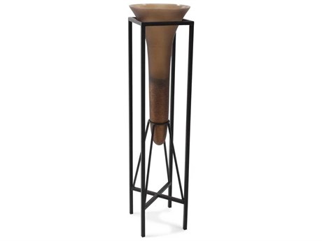 Howard Elliott Euler Brown Black Drop Vase