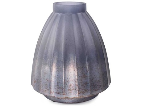Howard Elliott Cool Ice Blue Ribbed Vessel
