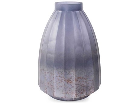 Howard Elliott Cool Ice Blue Ribbed Vessel