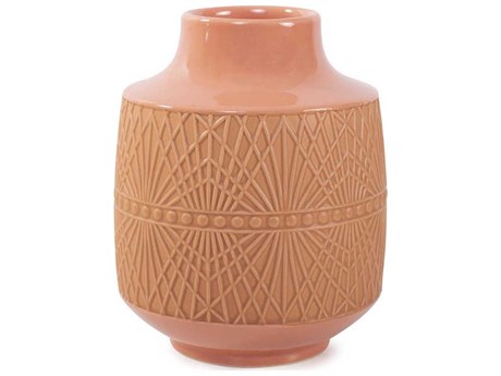 Howard Elliott Richland Embossed Peach Vase