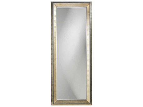 Howard Elliott Detroit Silver Leaf Rectangular Floor Mirror