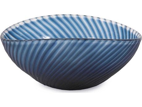 Howard Elliott Oceanic Wave Hand Blown Glass Decorative Bowl