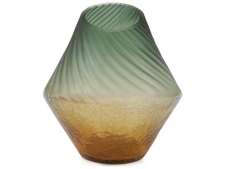 Howard Elliott Green / Amber 9" Vase