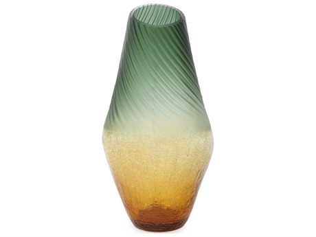 Howard Elliott Green / Amber 7" Vase