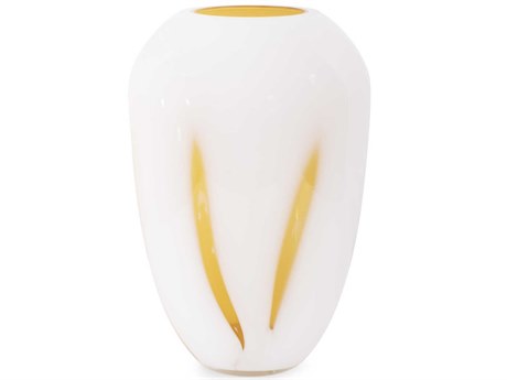 Howard Elliott Grasberg White Orange Vase