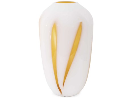 Howard Elliott Grasberg White Orange Vase