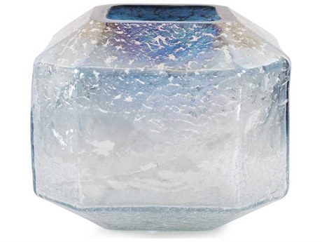 Howard Elliott Lonsdale Iridescent Blue Silver Vase