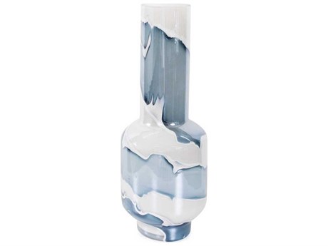 Howard Elliott Glacier Bay Layered Cylindrical Glass Vase