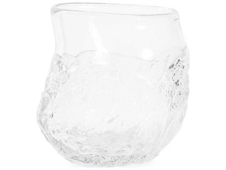 Howard Elliott Portage Ice Clear Abstract Glass Vase