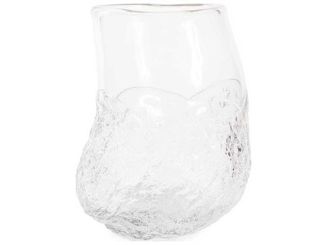 Howard Elliott Portage Ice Clear Abstract Glass Vase