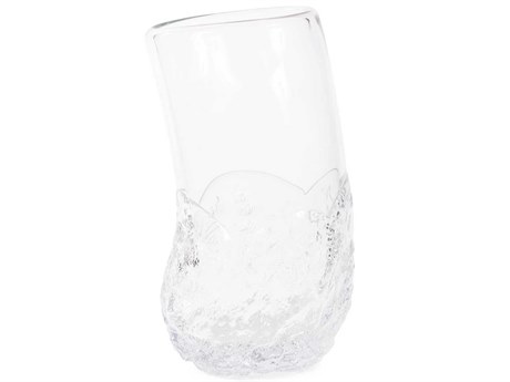 Howard Elliott Portage Ice Clear Abstract Glass Vase