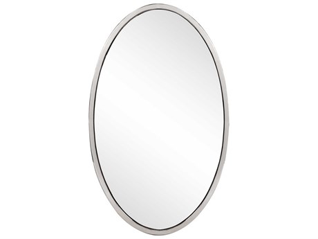 Howard Elliott Simone Stainless Steel Oval Wall Mirror