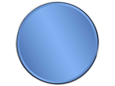 Howard Elliott Broidy Sapphire Blue Gold Round Wall Mirror