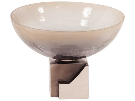 Howard Elliott Ombre Glass On Silver Base Decorative Bowl
