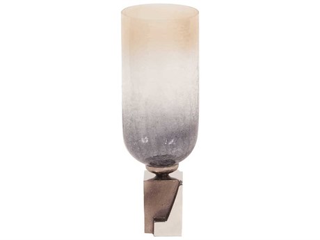 Howard Elliott Ombre Glass On Silver Base 17" High Vase