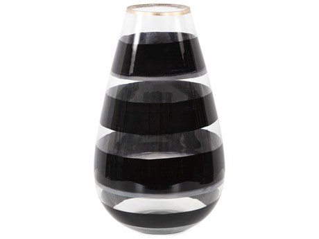 Howard Elliott Vector Black Gold Torpedo Vase