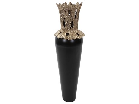 Howard Elliott Zetian Champagne Black Vase