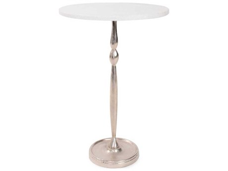 Howard Elliott Elisa Round Marbled White End Table