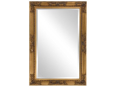 Howard Elliott Queen Ann Antique Gold Leaf Rectangular Wall Mirror