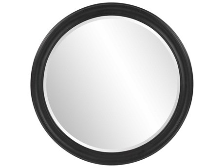 Howard Elliott George Matte Black Round Wall Mirror