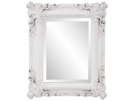 Howard Elliott Edwin Weathered White Rectangular Wall Mirror