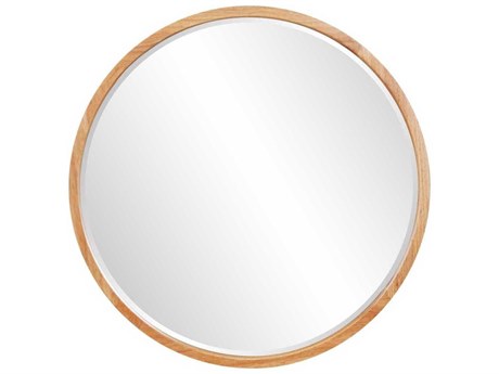 Howard Elliott Johann Natural Oak Round Wall Mirror