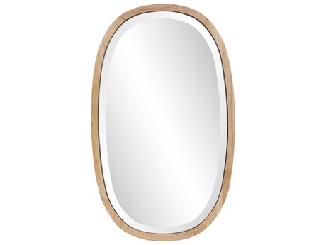 Howard Elliott Johann Natural Oak Oval Wall Mirror