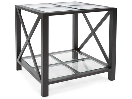 Howard Elliott Doshi Square Glass Matte Black End Table
