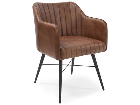 Howard Elliott Houston Brown Leather Accent Chair