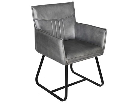 Howard Elliott Volterra Gray Leather Accent Chair