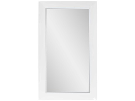 Howard Elliott Riley Glossy White Rectangular Wall Mirror
