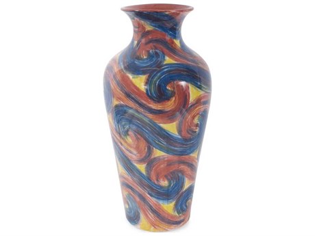 Howard Elliott Camille Multicolored Flared Ceramic Tall Vase