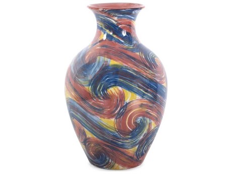 Howard Elliott Camille Multicolored Flared Ceramic Short Bottle