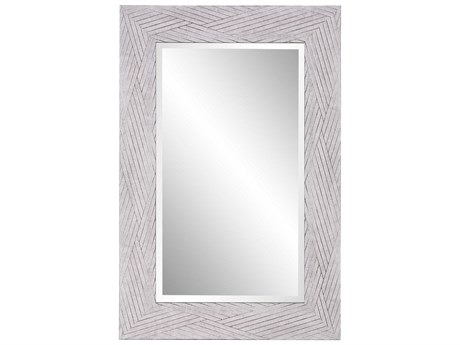 Howard Elliott Buckram Weathered Gray Rectangular Wall Mirror