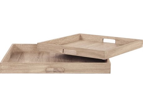 Howard Elliott Wooden Serving Tray Set of 2
